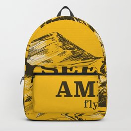 See America Fly Today Backpack | Planeposter, America, Airlinerposter, Cowboy, Traditionalusa, Unitedstates, Graphicdesign, Lovetheusa, Usacowboy, Blackyellow 
