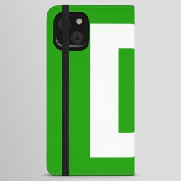 Letter D (White & Green) iPhone Wallet Case
