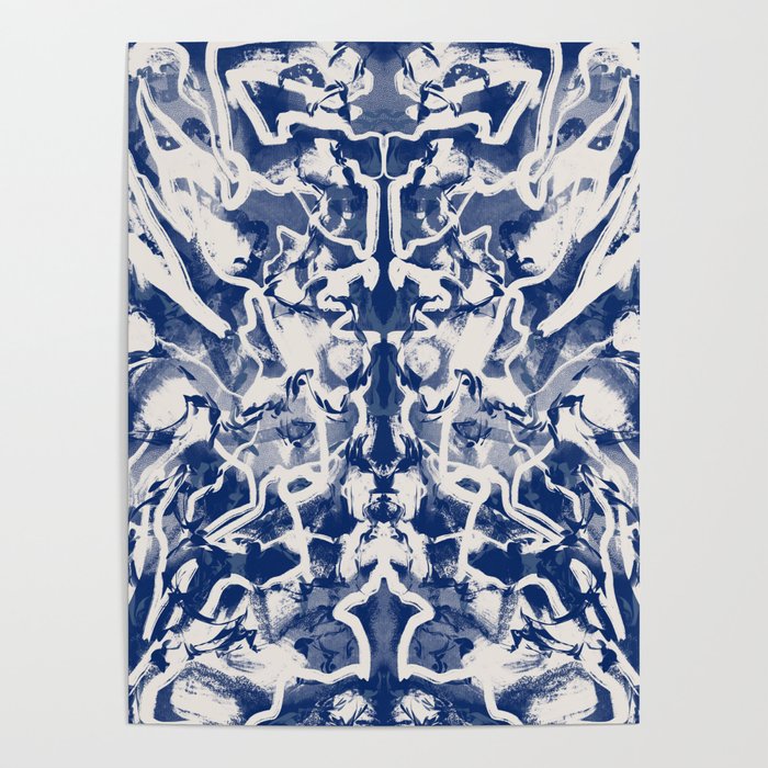 Ultramarine symmetrical abstract 03 Poster