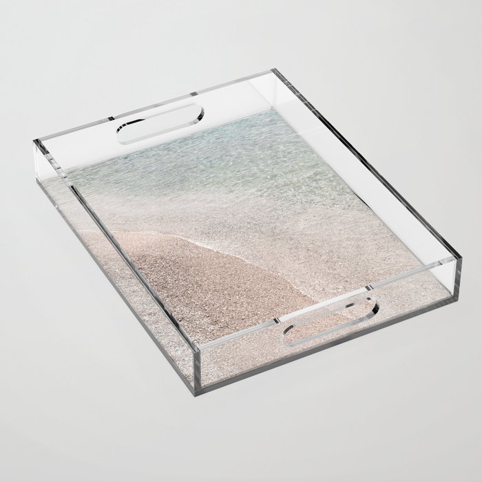 At The Beach | Coastal Travel Photography Art Print | Sand And Clear Water In The South Of France Acrylic Tray