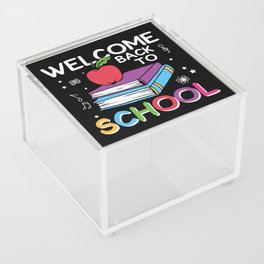 Welcome Back To School Books Apple Acrylic Box