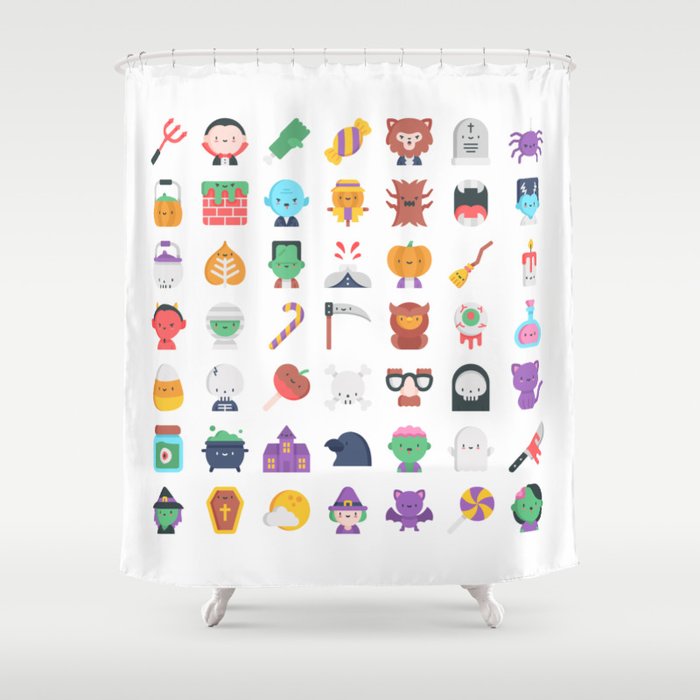 Cute Halloween Costume Fall Pattern Shower Curtain By Misomiso