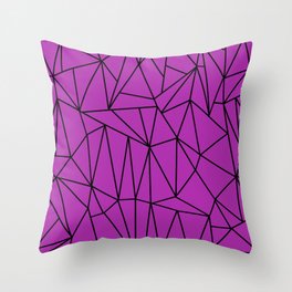 Geometric Cobweb (Black & Purple Pattern) Throw Pillow