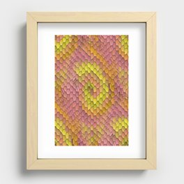 shell snakeskin mosaic warm colors Recessed Framed Print