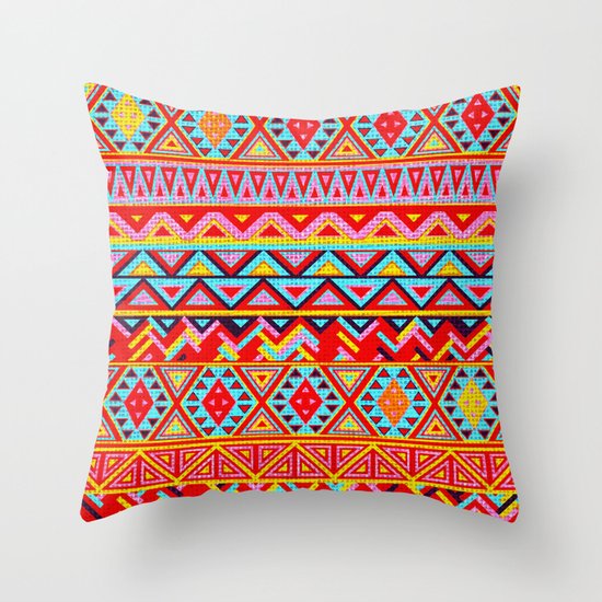 India Style Pattern (Multicolor) Throw Pillow