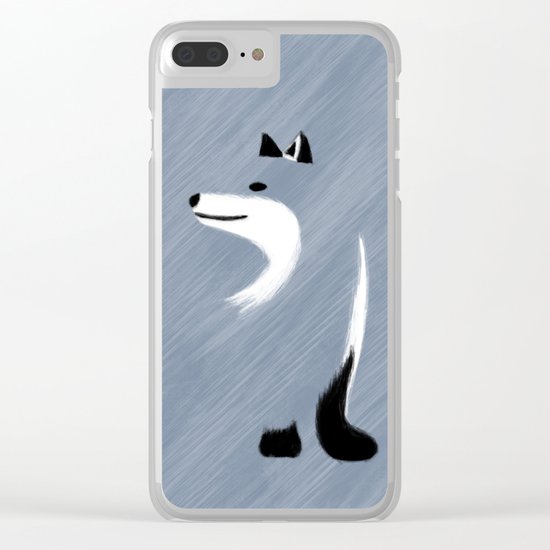 Unique Blue Fox Design Clear iPhone Case