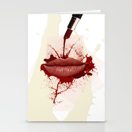 RED LIPS! Stationery Cards