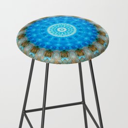 Colorful Blue Aura - Vibrant Mandala Art Bar Stool