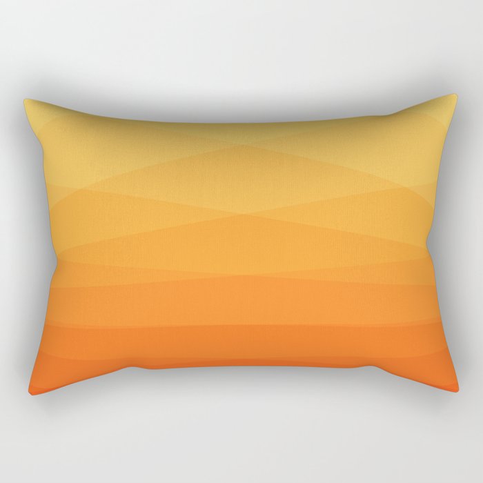 Orange and yellow ombre polygonal geometric pattern Rectangular Pillow