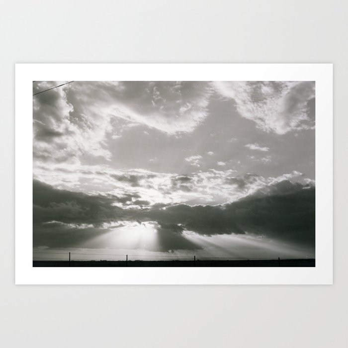 Glory of the West Art Print | Photography, Film, Black-and-white, Clouds, Skies, Sky, Inspirational, California, Central-valley, Rustic