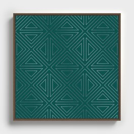 Angled Emerald & Silver Framed Canvas