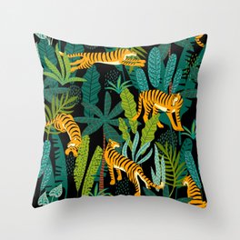 Tigers In The Jungle Throw Pillow