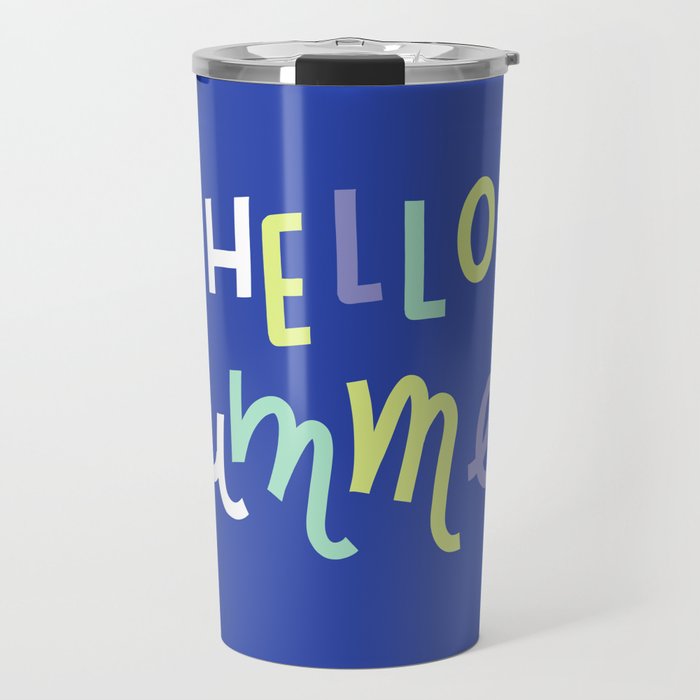 Hello Summer (blue) Travel Mug
