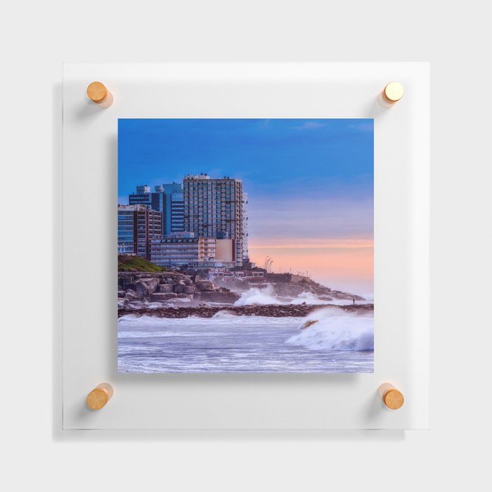 Argentina Photography - Huge Waves Hitting The Argentine Ocean Shore Floating Acrylic Print