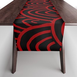 Abstract Scales (Red on Black) Table Runner