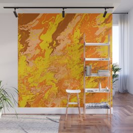 Stormy Weather Orange Wall Mural