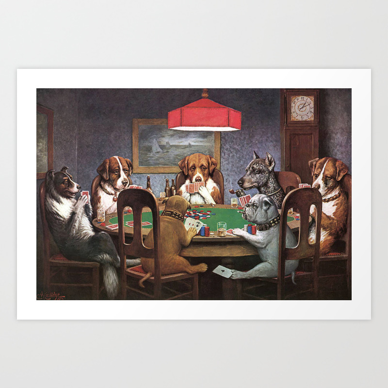 Dogs Playing Poker A Friend In Need Painting Art Print By Historystuff Society6