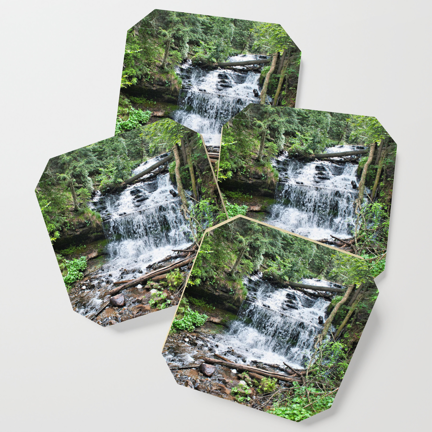 Wagner Falls Munising Michigan Coaster By Nancyacarter Society6