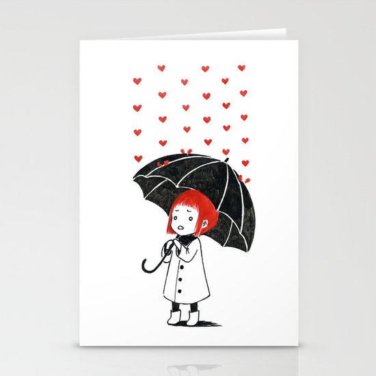 Love rain Stationery Cards