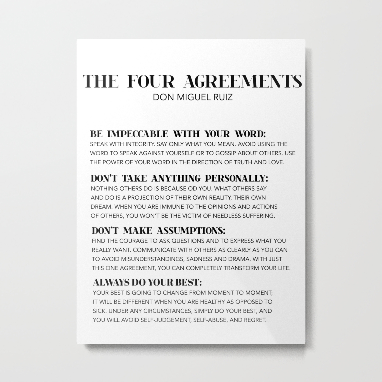 The Four Agreements Metal Print