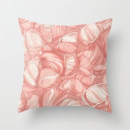 Pink Petal Swirls Throw Pillow