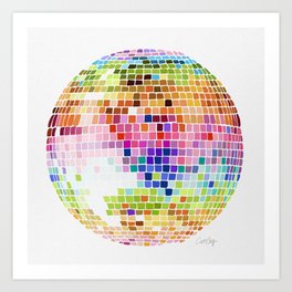 Disco Ball – Rainbow Art Print | Rainbow, Flowerpower, Groovy, Discoball, Disco, Painting, Retro, 70S, Catcoq, Dance 