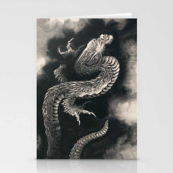 Ascending Dragon by Katsushika Hokusai Stationery Cards