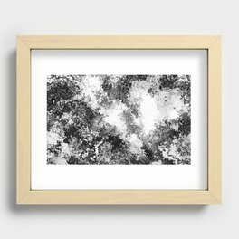Monochrome distressed marble noise design Recessed Framed Print