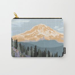 Mount Rainier National Park Carry-All Pouch | Curated, Vintage, Hike, Forest, Nature, Mt, Washington, Olympic, Travel, Painting 