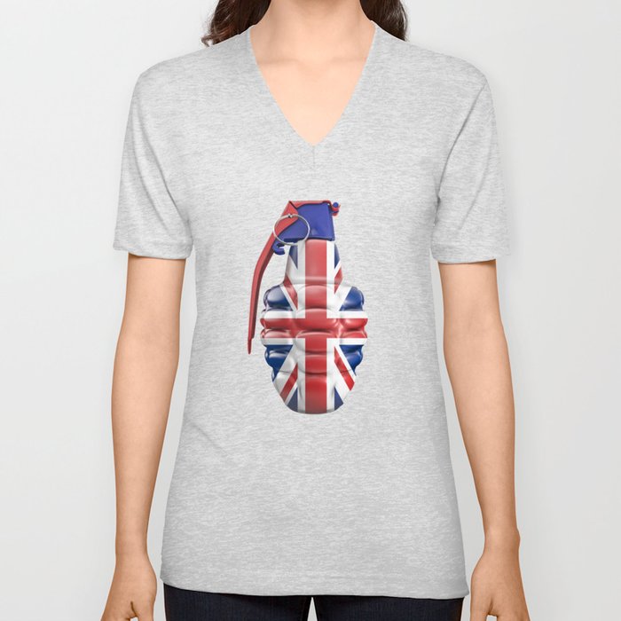 British grenade V Neck T Shirt
