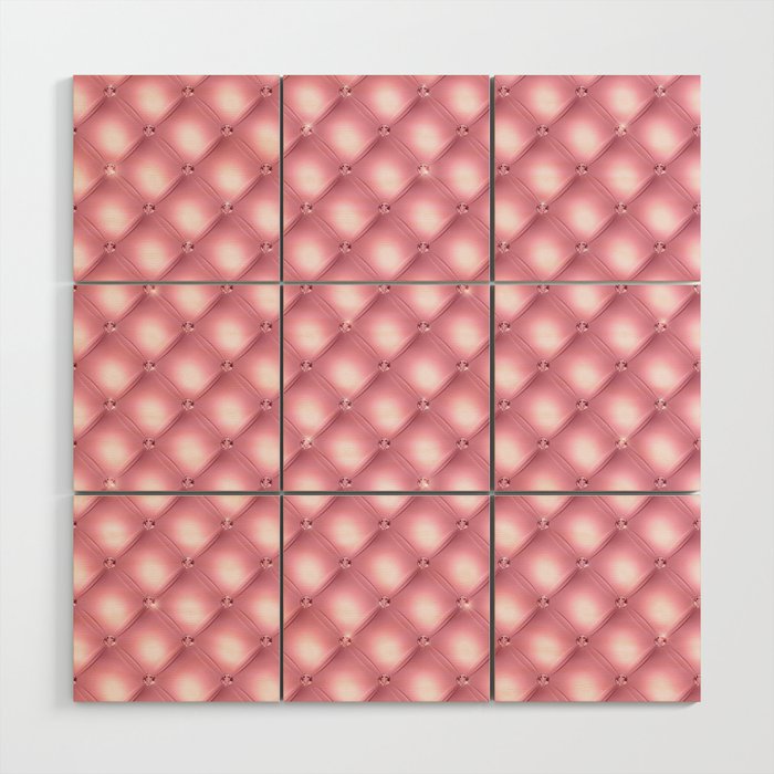 Glam Pink Tufted Pattern Wood Wall Art
