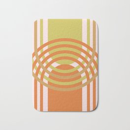 Arches Composition in Russet Orange and Light Olive Green  Bath Mat