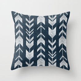 fletching arrows - navy blue Throw Pillow