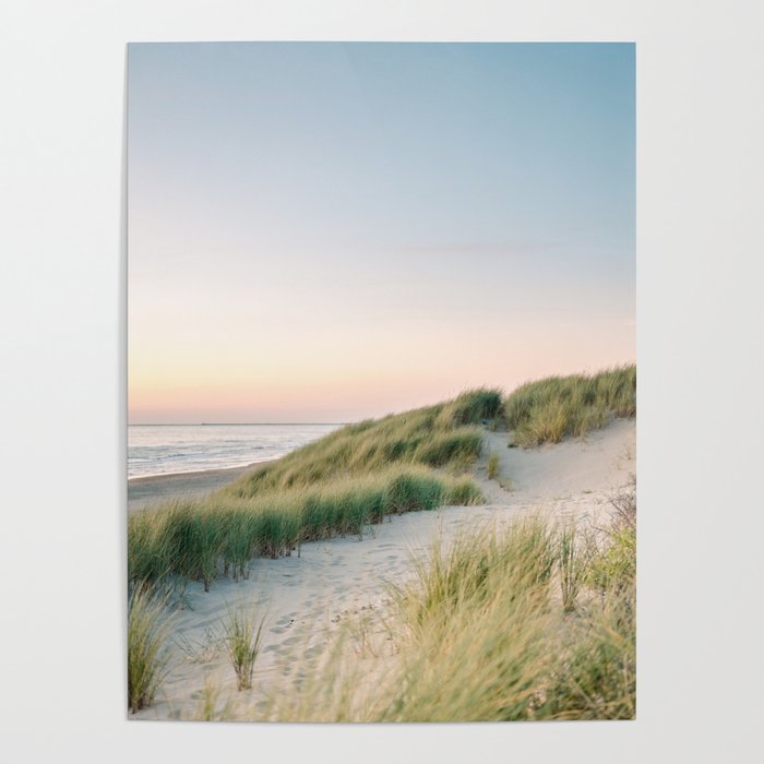 Dunes of Holland | Sunset travel photography | Pastel fine art beach print Poster