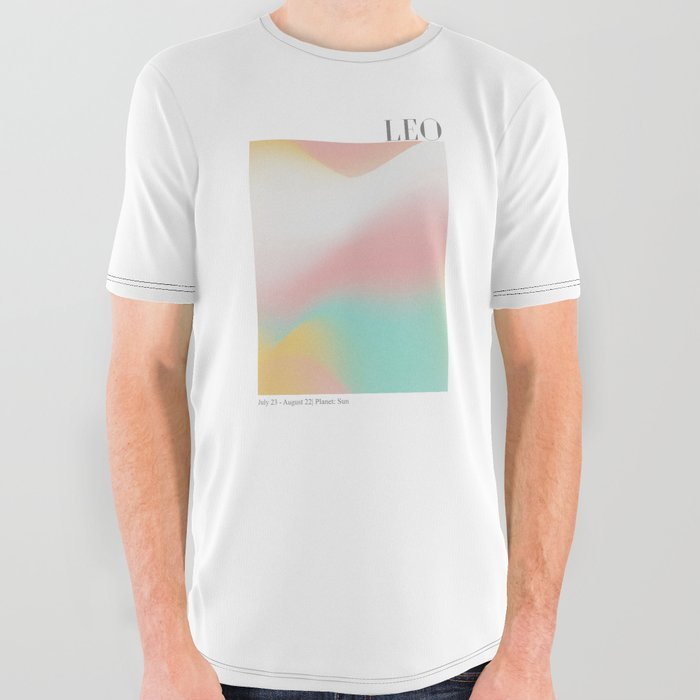 Leo Abstract Aura All Over Graphic Tee
