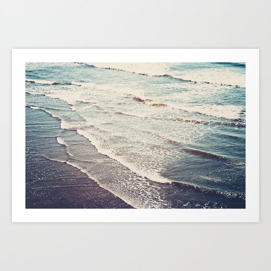 Ocean Waves Retro Art Print