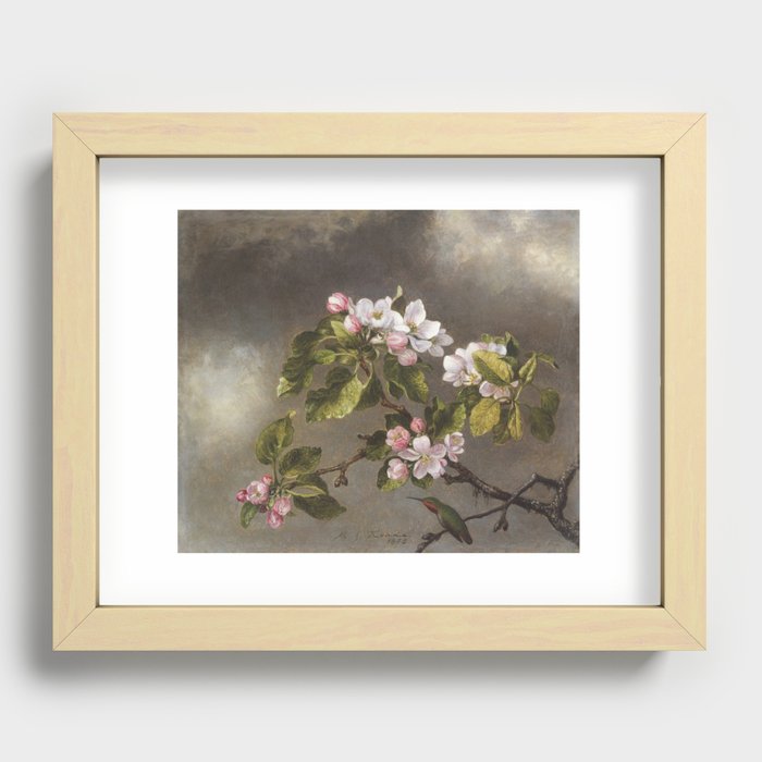 Hummingbird and Apple Blossoms Recessed Framed Print