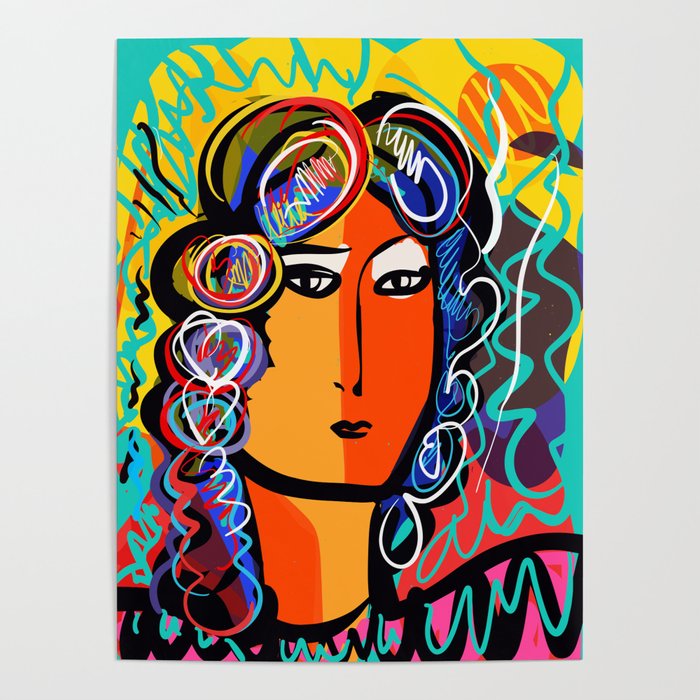Portrait of a Gypsy Woman Fauvism Art By Emmanuel Signorino  Poster