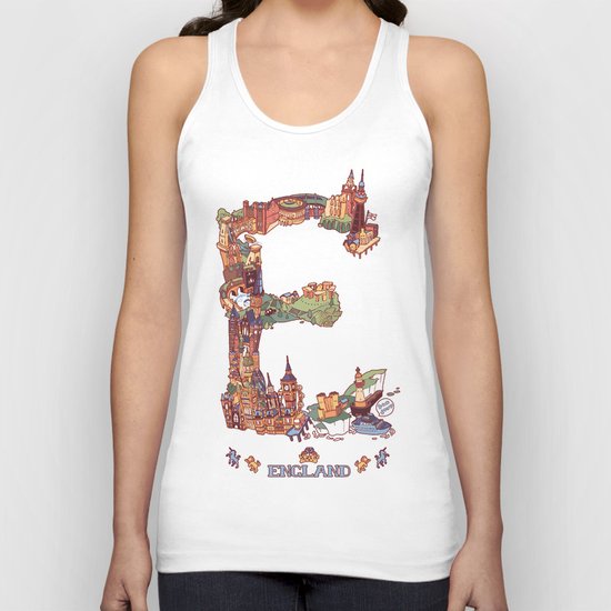 E is for England Unisex Tank Top