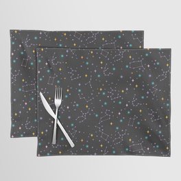 Colorful Night Sky on Black Placemat