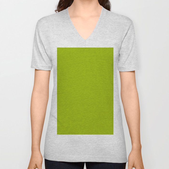 Green Olive V Neck T Shirt