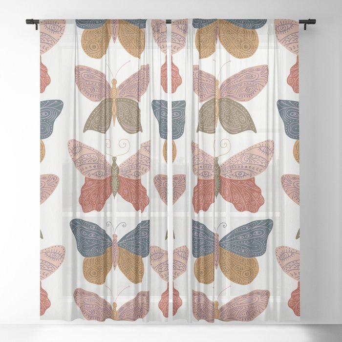 Tattooed Butterflies – Desert Sheer Curtain