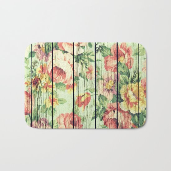 Flowers on Wood 05 Bath Mat