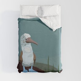 Blue-footed Booby in the wild. Duvet Cover