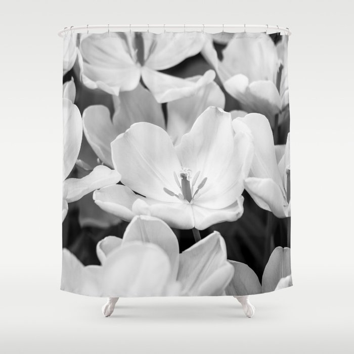 The Bloom (Black and White) Shower Curtain