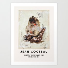 Jean Cocteau - Sans Titre (Homme-femme), 1935, Exhibition Poster, Vintage Art Print