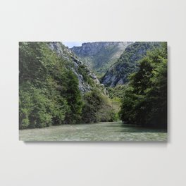 The mythical river Metal Print | Stream, Green, Boat, Reservoir, Tree, Valley, Forest, Water, Rock, Plant 