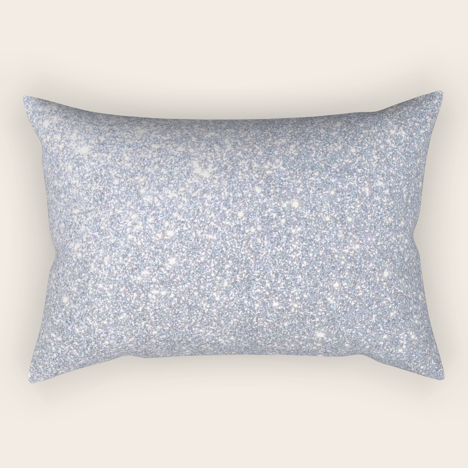 Silver Metallic Sparkly Glitter Rectangular Pillow By Podartist
