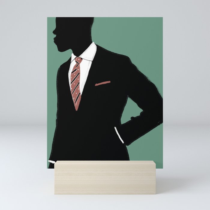 Man in Suit with Red Tie - Masculine Art Print  Mini Art Print