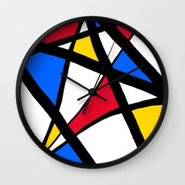 Red, Yellow, Blue Primary Abstract Wall Clock